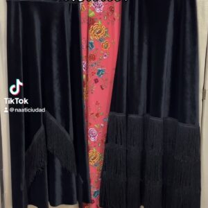 FALDA DE ENSAYO TERCIOPELO FLECOS