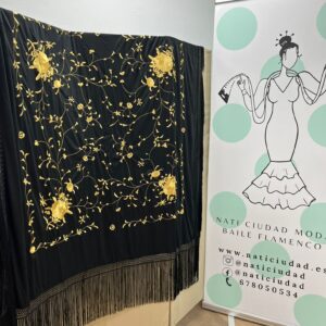 MANTON NEGRO BAILE 150X150 LOW COST