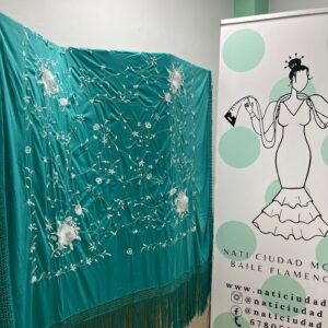 MANTON BAILE TURQUESA 150X150 LOW COST