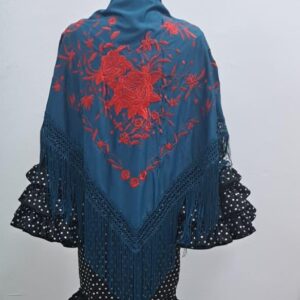 MANTÓN AZUL EMPOLVADO LOW COST