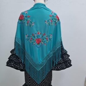 MANTÓN VERDE AGUA OSCURO LOW COST