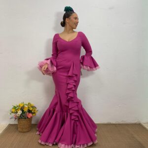 VESTIDO CASCADA BUGANVILLA CON TULL BUGANVILLA Y TULL ROSITA