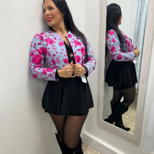 CHAQUETILLA TORERA CELESTE BORDADO BLANCO ROTO