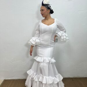 VESTIDO BLANCO NUCLEAR LISO Y CON LUNAR