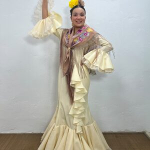 VESTIDO CASCADA BEIG TULL BEIG