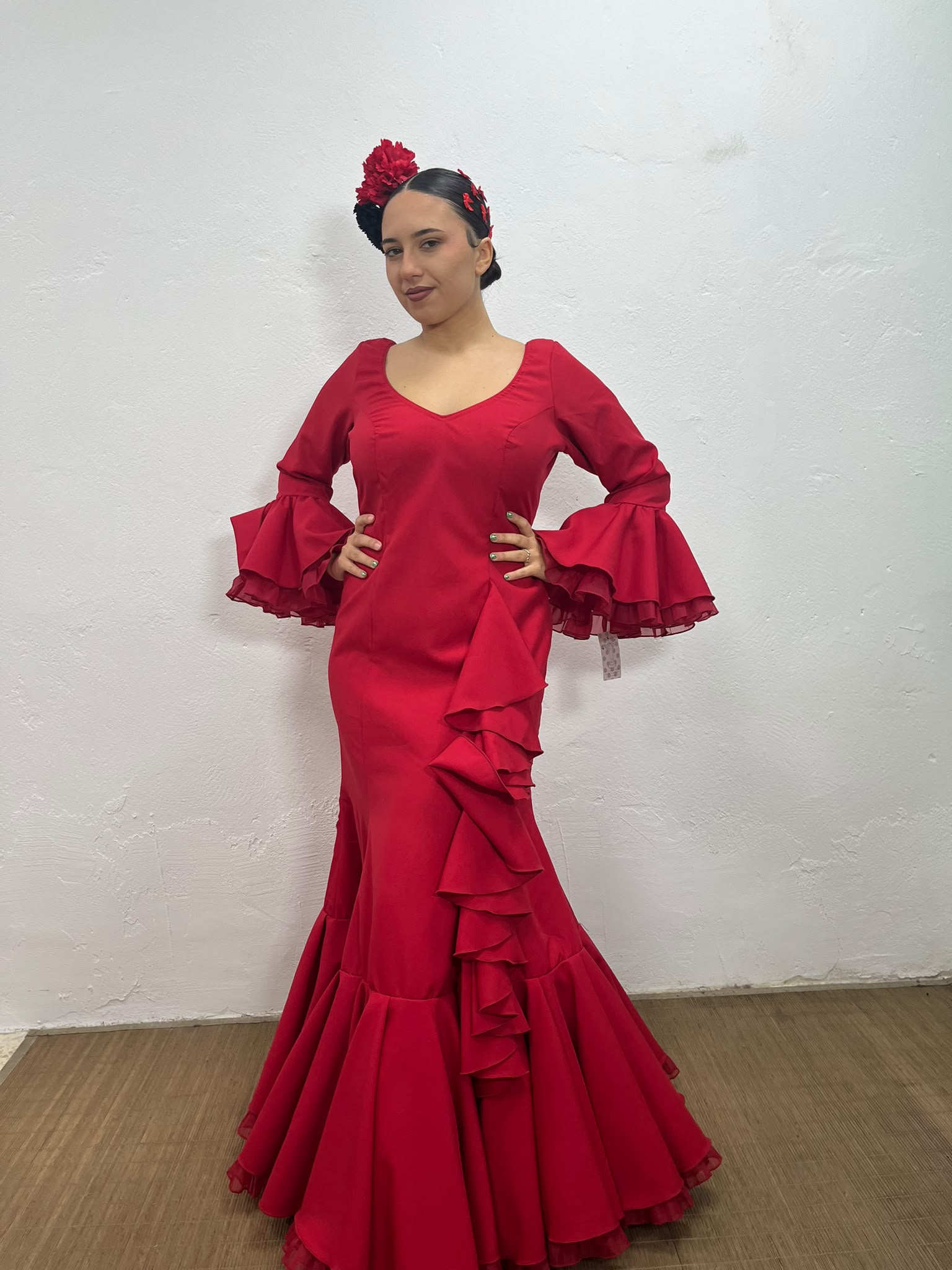 VESTIDO CASCADA ROJO TULL ROJO Y NEGRO - Imagen 10