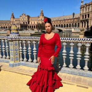 VESTIDO ROJO LUNAR