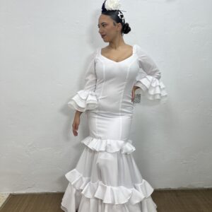 VESTIDO BLANCO NUCLEAR LISO Y CON LUNAR