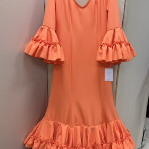 VESTIDO CANASTERO 2 VOLANTES NARANJA