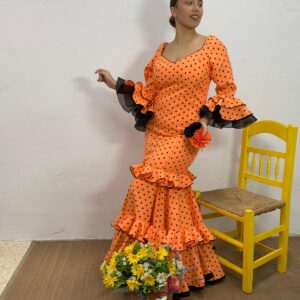 VESTIDO NARANJA LUNAR NEGRO
