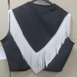 CHALEQUILLO NEGRO ADORNADO EN BLANCO