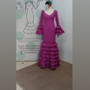 VESTIDO MARIQUILLA BUGANVILLA LUNAR BLANCO, MULTIVOLANTE