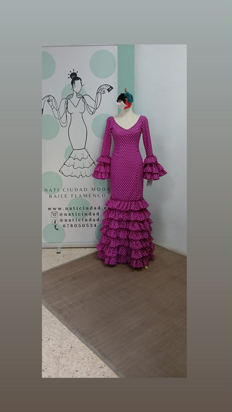 VESTIDO MARIQUILLA BUGANVILLA LUNAR BLANCO, MULTIVOLANTE