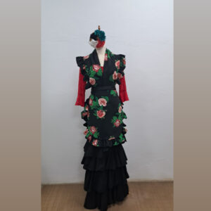 Mandil y pico estampado negro